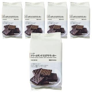 MUJI 無印良品 可可風味夾心餅乾 6包, 114g, 5袋