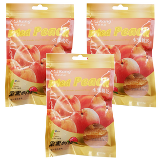 果實物語 水蜜桃乾，台灣老字號蜜餞品牌, 採烘培技術, 低糖、無添加色素、無添加防腐劑及無添加糖精, 60g, 3包