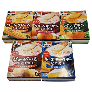 VONO濃湯大集合5件 多口味組合（玉米、起司、馬鈴薯、南瓜、洋蔥） 沖泡即食 方便美味, 1組, 266.7g