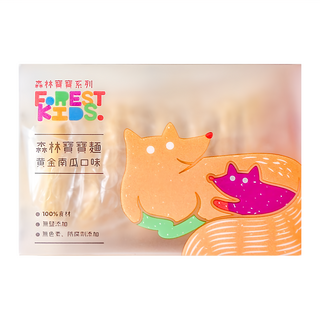 森林麵食 森林寶寶麵 黃金南瓜, 無鹽無添加 2mm細度, 320g, 1盒