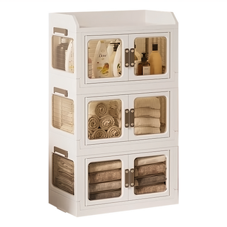 BF081 摺疊層櫃 PP材質, 白色, 1個