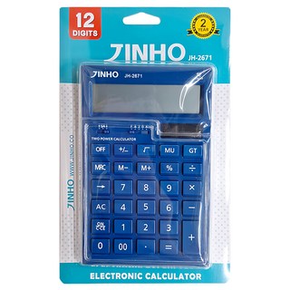 JINHO 京禾 JH-2671 12位元大型LCD數字顯示計算機, 藍色, 1個