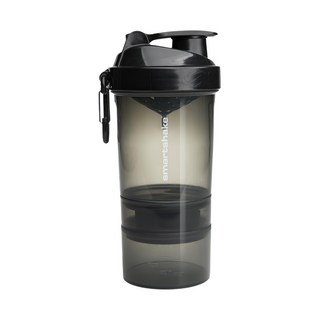 SmartShake 三層搖搖杯, 配有掛鉤, 篩粉網, 杯蓋小口即開即飲, 神秘黑, 600ml, 1個
