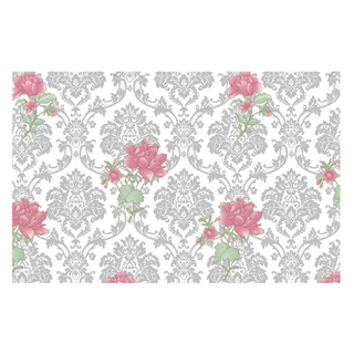 WE CHAMP 自黏式大馬士薔薇印花貼布, 45cm x 2m, WTB-554