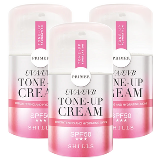 SHILLS 舒兒絲 仙氣濾鏡UV裸光素顏霜 SPF50★★★, 提亮膚色, 輕透保濕全日控油, 40ml, 3件