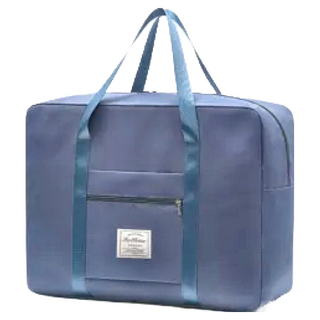 E.City 大容量旅行出差折疊拉桿袋 防水潑水尼龍布, 藍灰色, 52.5 x 40 x 18.5cm, 1個