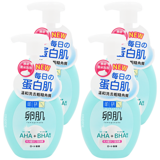Hadalabo 肌研 卵肌去角質泡洗顏 按壓瓶 溫和洗淨 AHA+BHA配合, 160ml, 4瓶