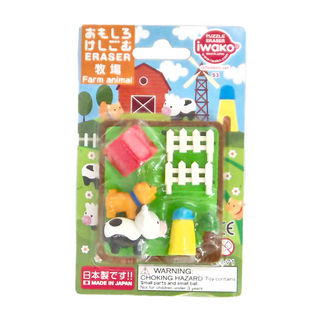 Iwako 造型橡皮擦 組 無PVC 日本製造, 牧場, 1個