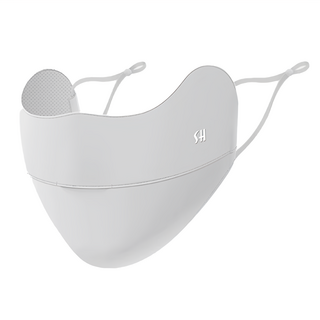 GOLOV.EJOy 冰絲防曬口罩，UPF50+，防曬防紫外線，原紗天絲面料，內裡冰絲網布, 淺灰, 均碼, 1個