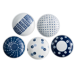 Saikai 西海陶器 波佐見燒 五件式 藍丸紋 輕量壽司碟 Set, 13309, 1盒