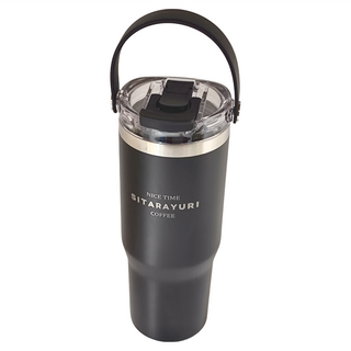 Sitarayuri 手提吸管保溫杯 S18, 霧黑色, 900ml, 1個