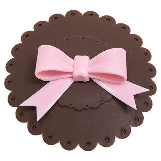 Beatrice 碧翠絲 矽膠防塵杯蓋 密封性良好 防塵防漏 PVC禮盒裝, 咖啡底+蝴蝶結, 1個