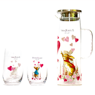 PETER RABBIT 比得兔 玻璃組, 含杯子的茶壺組, 心心相印款, 1組