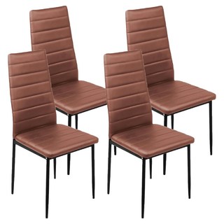 E-home Mano 曼諾 經典高背餐椅 HTU010C-br, 棕色, 4個