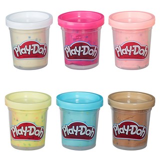 Hasbro 孩之寶 Play-Doh 培樂多 紙花黏土補充罐6色組, 混和顏色, 336g, 1組