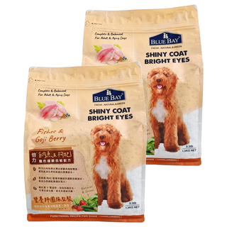 BLUE BAY 倍力 艷色護眼配方 犬用乾飼料 呵護毛色與眼睛, 白魚肉+枸杞, 1.5kg, 2袋