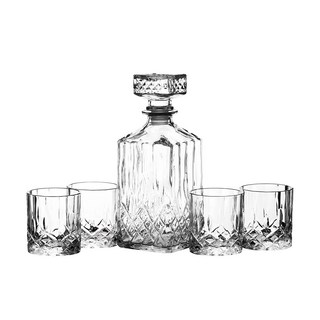 bar craft 烈酒瓶 + 玻璃杯 4個, 1組, 透明色