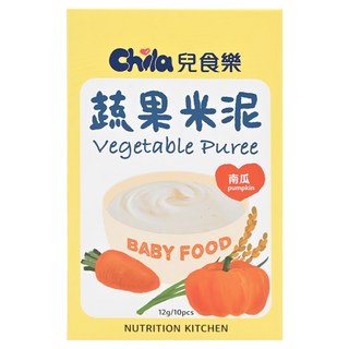 Chila 兒食樂 蔬果米泥，南瓜口味，適合4個月以上寶寶, 南瓜, 120g, 1盒