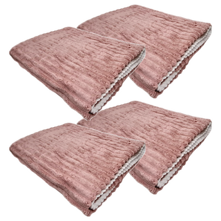 雲朵吸水浴巾 2條裝 珊瑚絨 70x140cm 加厚柔軟親膚, 桃紅色, 4條