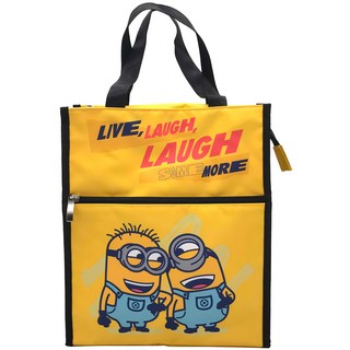 小小兵 直式補習袋 Live Laugh Some More 尼龍布材質, 27 x 30 x 12cm