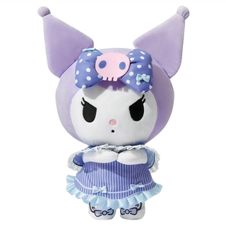 WOONUE 酷洛米Kuromi 精緻刺繡蕾絲絨毛玩偶 30cm, B款紫色酷洛米點點蝴蝶結, 1個