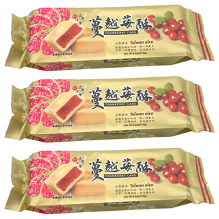長松食品 蔓越莓酥, 台灣好味, 好味道好口感, 精心調製高品質, 175g, 3包