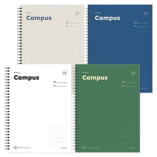 POPO FANCY 3000校園系列 筆記本4件組, 1組, 白色 + 藍色 + 灰色 + 綠色