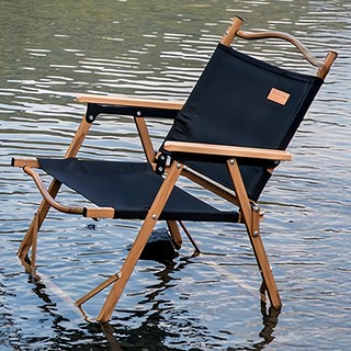 理享家 克米特折疊露營椅 櫸木手把 加大(52 x 49 x 76cm), 黃管黑布, 1個