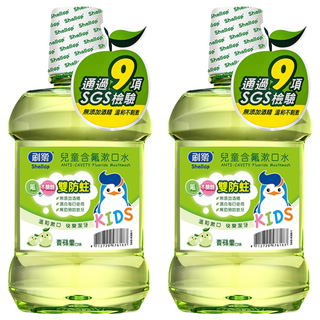 Shallop 刷樂 兒童含氟漱口水 青蘋果, 2瓶, 500ml