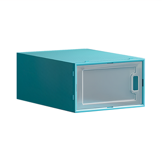 JOSIC 莫蘭迪色側開門鞋盒, 莫蘭迪藍色, 4個