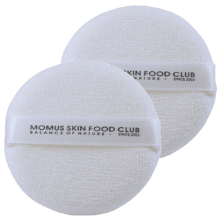 MOMUS 植絨粉撲 蜜粉專用 極致柔軟觸感 優秀抓粉量 高服貼定妝 直徑58mm 厚度14mm, 2個
