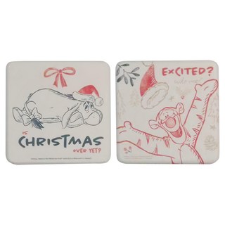 收納王妃 聖誕節珪藻土杯墊 方形, 跳跳虎屹耳, 1組