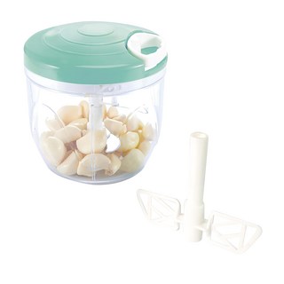 Kitchengu 旋轉蔬菜調理器 5種刀片 食品切碎器, 薄荷綠, 1個