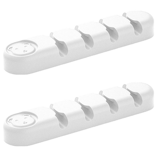 Timo 小熊造型 4孔收納 白色 2個 - 桌面電線整理好幫手