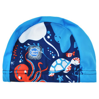 Splash About 抗UV泳帽，UPF 50+ 頂級防曬，高彈性，織法緊密, 18個月以上, Under the Sea, 1個