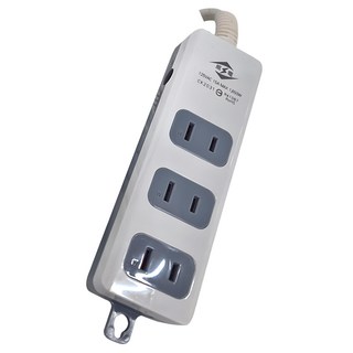 威電 過載斷電電源線組 CK2031 3插座 阻燃防火PC料 雙層被覆電源線, 2.7m, 1個