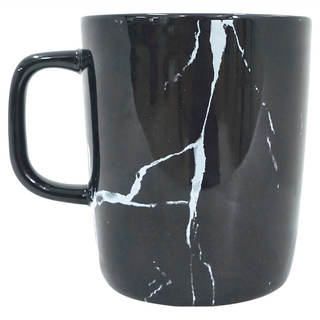 Homely Zakka 北歐大理石紋馬克杯 陶瓷 360ml, 黑色, 1個