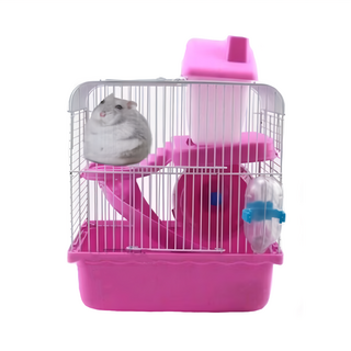 雙層鼠籠小城堡 24*18*31 長寬高, 粉色, 1個