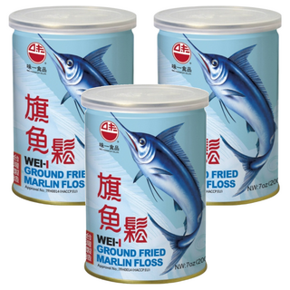 味一 旗魚鬆, 鮮香海味吃的到, 無味精防腐劑, 防潮罐裝, 200g, 3罐