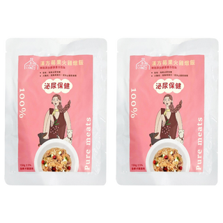 Pet Tomodachi 寵心出發 機能鮮食餐包 犬貓適用 漢方莓果火雞燉飯 添加膠原蛋白胜肽 泌尿保健, 150g, 2包