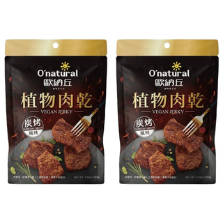 O'natural 歐納丘 植物肉乾 炭烤風味, 植物蛋白製成, 素食者可食用, 嚼勁十足, 100g, 2包