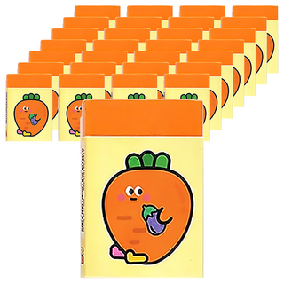 PINKFOOT 胡蘿蔔圖案橡皮擦, 顏色隨機, 32個