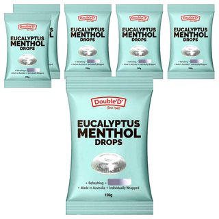 Double'D 潤喉糖 薄荷尤加利 無麩質 無人工香料 無添加香精 無防腐劑 無反式脂肪 非基改 獨立包裝 澳洲製 150g, 6袋