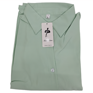 XiaoXiao 百搭基礎素面襯衫 FT3719, M, 綠