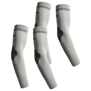 GOLOV.EJOy 中性款 運動防曬冰絲涼感高彈吸濕速乾袖套 UVS014, 2組, 均碼, 灰條