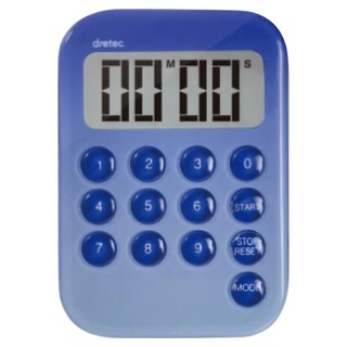 dretec 新果凍數字型電子計時器 T-553BL 藍色, 1個