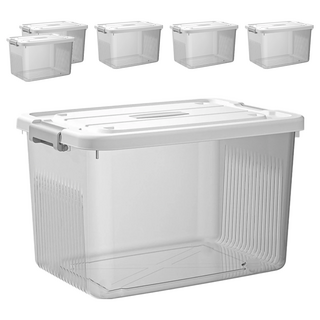 BangJiaShi 幫家適 掀蓋式透明收納箱, 透灰, 6個