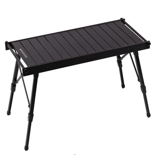 BLACK DOG 黑狗 可升降IGT折疊露營桌 4kg, 95cm, 夜幕黑, 95 x 38 x 41/58cm