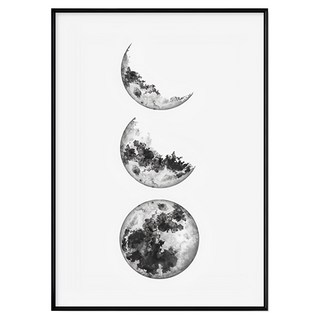 圓缺掛畫, 40 x 30cm, 黑色