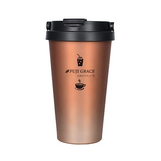 FUJI-GRACE 富士雅麗 304不鏽鋼雙效咖啡杯 食品用不鏽鋼材質 防燙杯 真空斷熱層 85mm大口徑, 咖啡漸層, 500ml, 1個